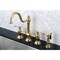 Kingston Brass KS3792BLBS Restoration Bridge Kitchen Faucet W/ Brass Sprayer, Brass KS3792BLBS - alternate 2